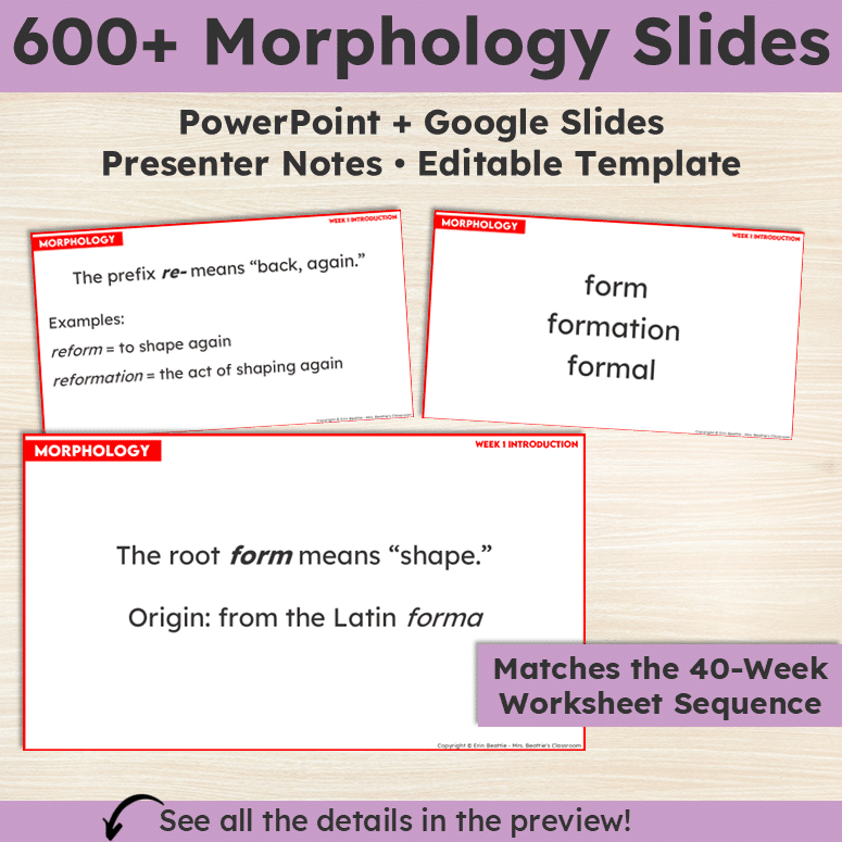 Grade 5 Morphology Slides Greek and Latin Root Words