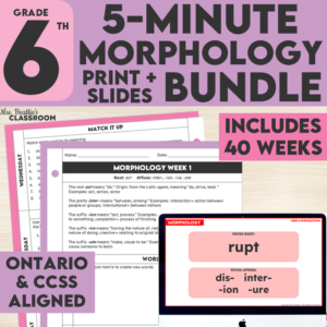 Grade 6 Greek and Latin Roots Bundle