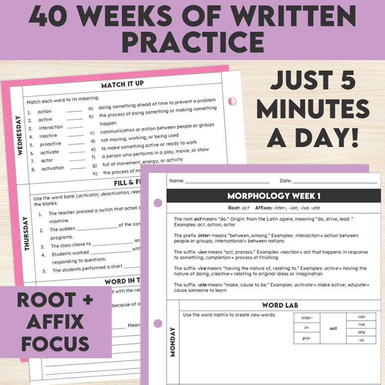 Grade 6 Greek and Latin Roots Bundle
